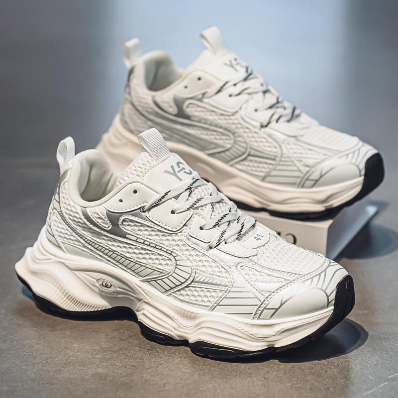 New Fashion Men's Four Seasons Comfortable Thick Sole Shoes Students Male Boys Trending Soft Sole Breathable Casual Running Sneakers