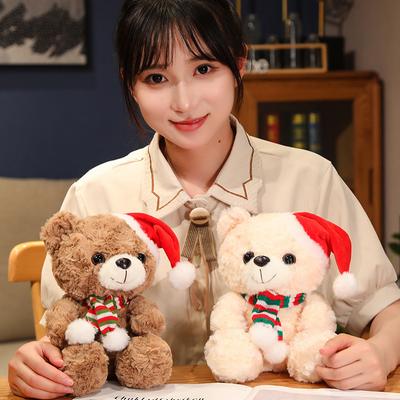 Cute Christmas Hat Bear Teddy Bear Doll Plush Toy Hug Bear Doll Doll Christmas Gift
