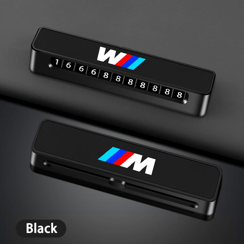 Leather Car Temporary Parking Card Phone Number Card Plate For BMW M Emblem E46 E36 E34 F10 E90 F30 E60 F30 E53 E30 E92 E87 YA6
