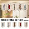 Chinese Style Triangular Flag Blessing Lucky Noren Sushi Restaurant  Milk Tea Shop Kitchen Doorway Decor Hanging Short Curtain