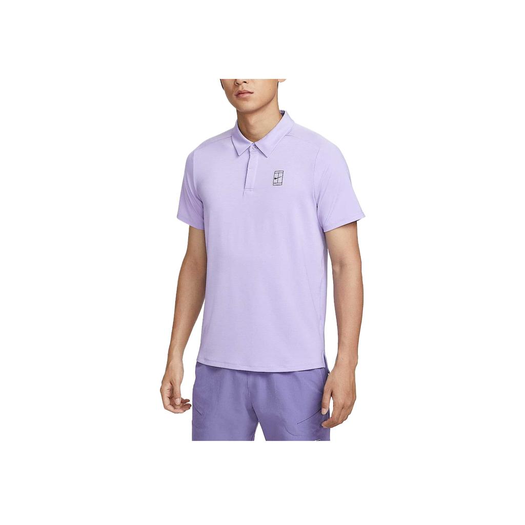 Nike Court Advantage Dri-Fit Comfortable Versatile Simple Fashion Short Sleeve Polo Shirt Men tops Soft-Purple FZ6908-515