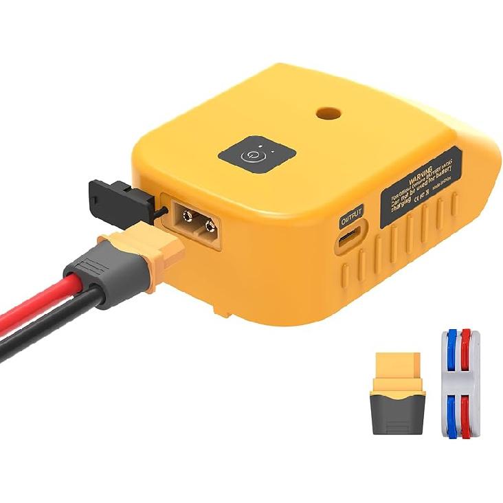 Многофункциональный USB-адаптер-зарядное устройство и адаптер для аккумулятора 20 В, совместимый с аккумулятором Dewalt 20 В, с 2 портами USB и 1 портом Type-C для быстрой зарядки, с 1-PACK