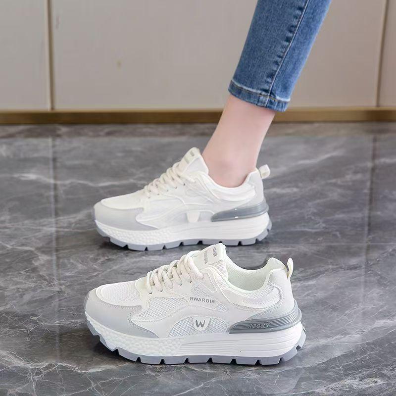 Sneakers 22 new autumn single shoes thick-soled mesh non-slip soft-soled casual ins trendy shoes 35
