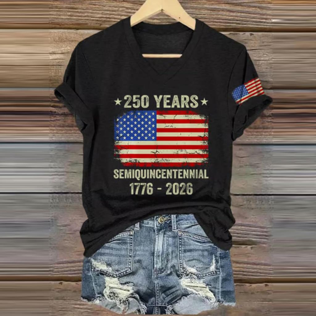 Women's Casual Round Neck Short Sleeve Pullover Printed T-Shirt Top