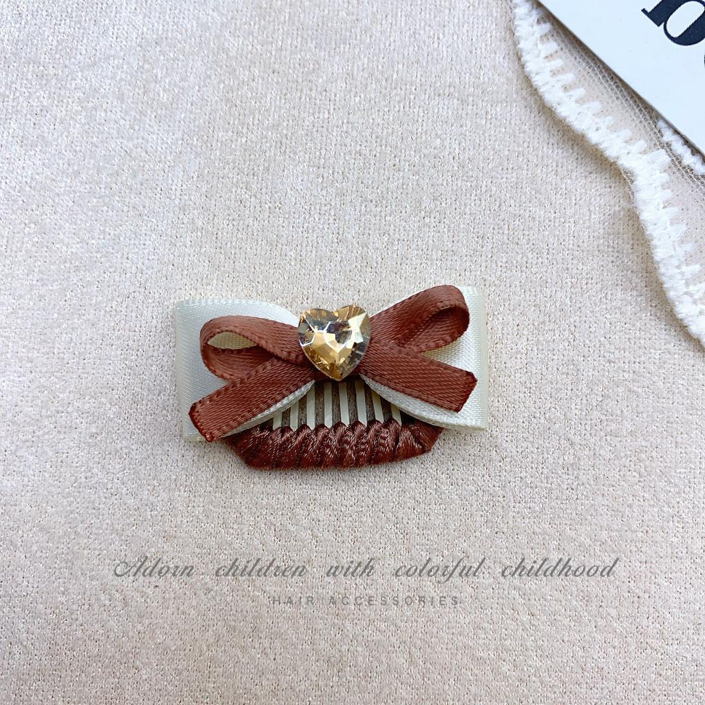 Pet Checkered Dog Hair Clip Coffee BB Clip Hair Accessory Pet Headpiece Yorkshire Diamond Pearl Headpiece Puppy Accessories