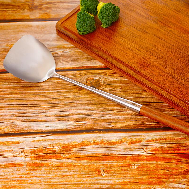 Stainless Steel Cooking Spatula with Wood Handle
