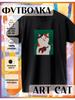 T-shirt with Portrait Cats Print