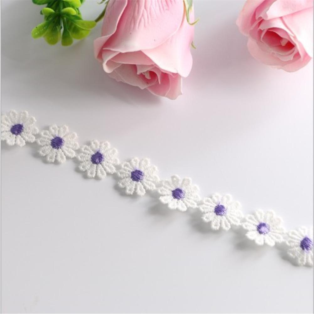 

1 ярд × 25 мм, кружевная отделка, цветок ромашки, домашний текстиль, принадлежности для одежды фиолетовый