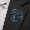 Hollow Loop Brooch Rhinestone Twisting Brooch, Decorative Lapel Pin Clip for Men Women, Sweater Cardigan Coat Suit Jewelry Accessories