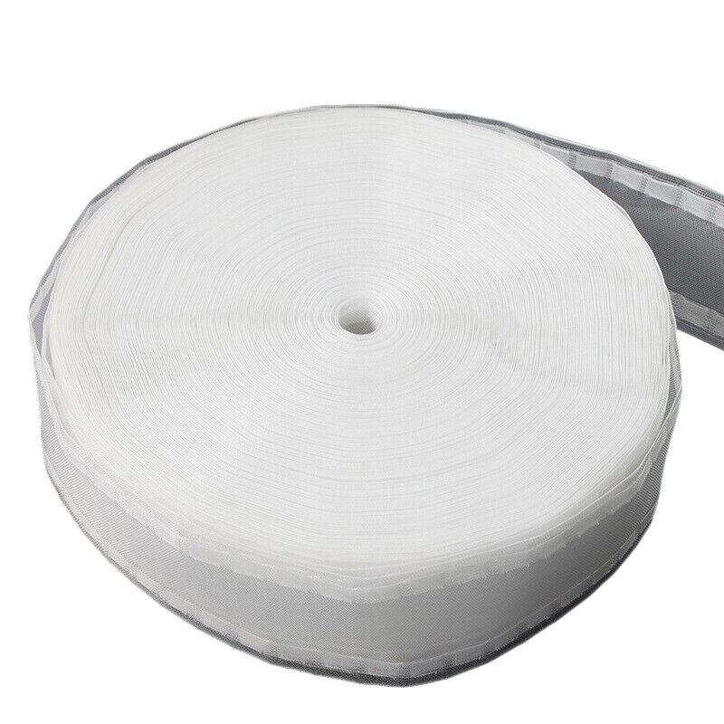 10M/20M White Pleat Curtain Pinch Heading Tape Transparent Rod Belt Crafts Nylon Multi-function Curtains Accessories