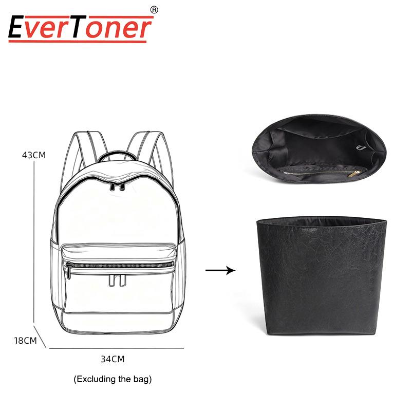 EverToner Lightweight Waterproof Inner Bag Fits For I-Miy-ke backpack Cosmetic Storage Bag Dupont Paper Inner Liner Organizer чёрный