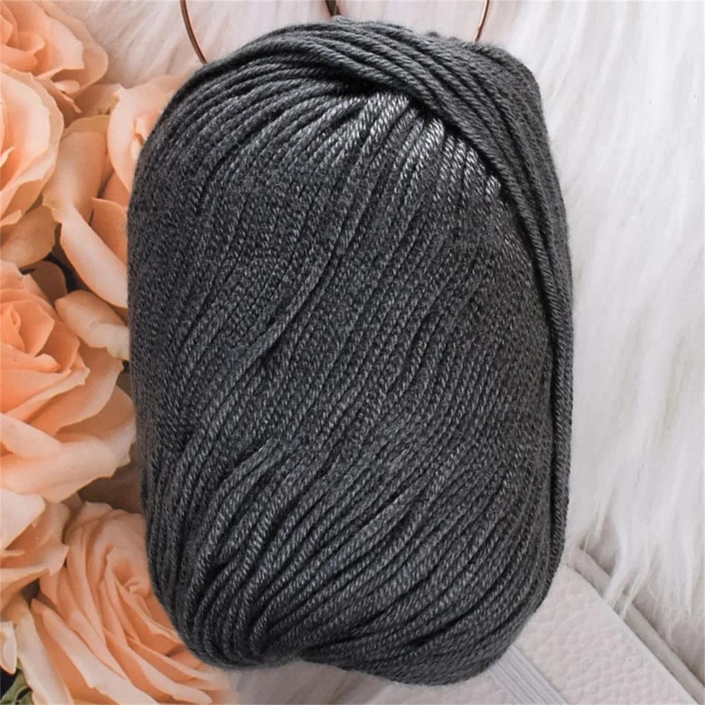 50g Silk Protein Villus Yarn Soft Worsted Hand Knitting Thread 60%Silk Protein 30%Wool 10%Cashmere Skin Friendly Yarn 110m/120yd