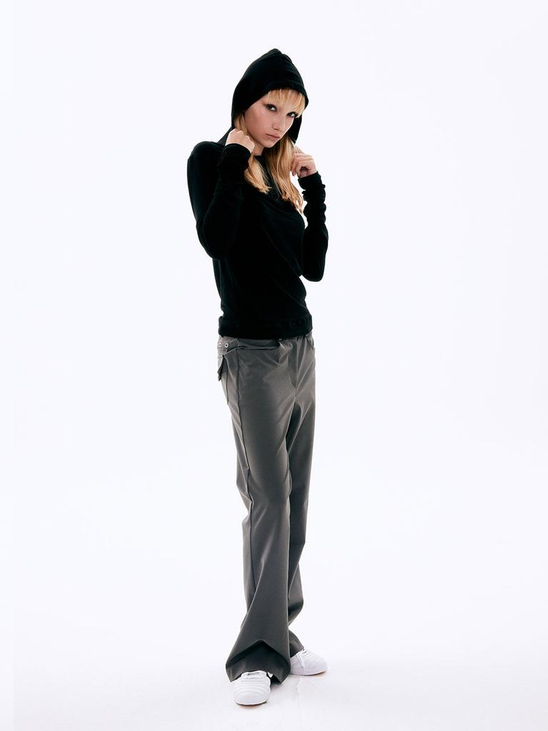 VISUS Eyelet Bootcut Pants_Charcoal