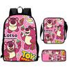 Strawberry Bear School Bag High Definition Printing Multi-Function Oxford Lightweight Backpack