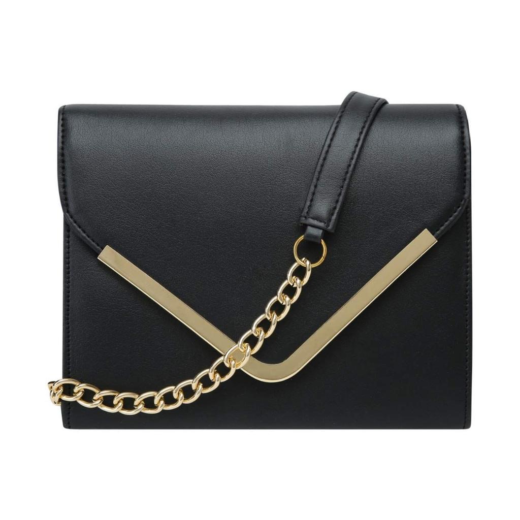 Dámská dívčí kabelka crossbody s klopou do V a zlatým řetízkem