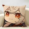 Kaedehara Kazuha Cute Genshin Cushion Cover Natural Linen Organic Fabric DoubleSided Printing Room Sofa Decor Pillow Case