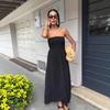 Neu, Sommer Mode einfarbiges One-Shoulder-Schlauchkleid Taille langes Kleid Damen