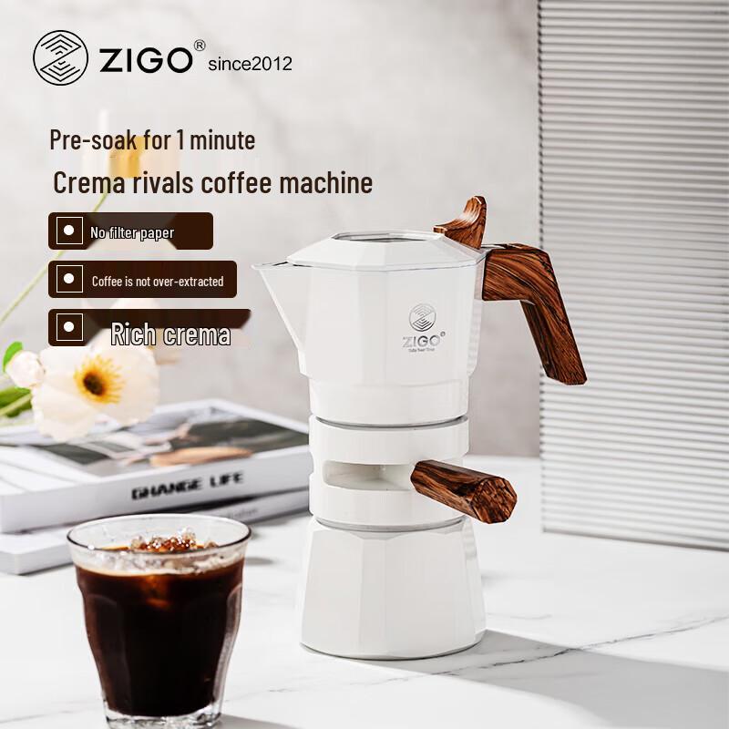 

Zigo 2-Cup Dual Valve Temperature Control Moka Pot