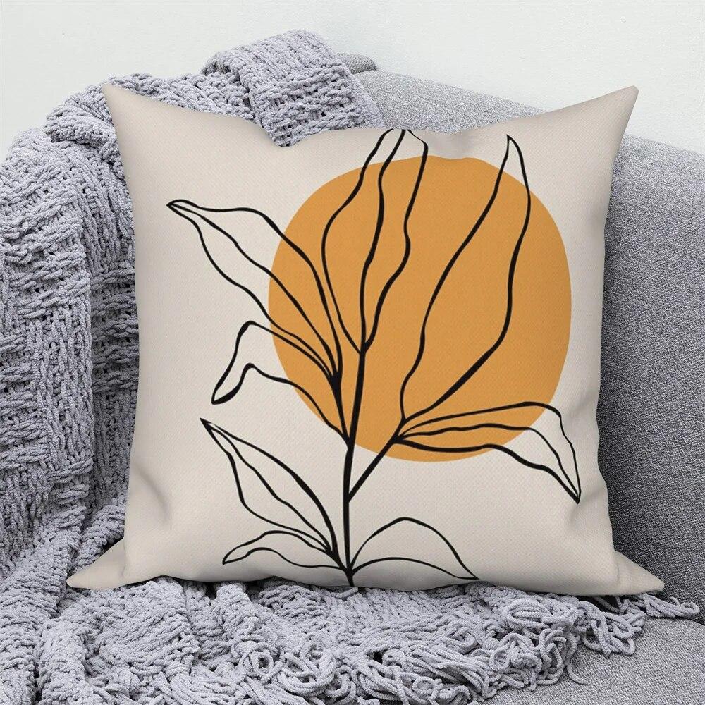 Pillowcase Home Decor Sofa Nordic Decorative  Abstract Geometric Plant Cushion