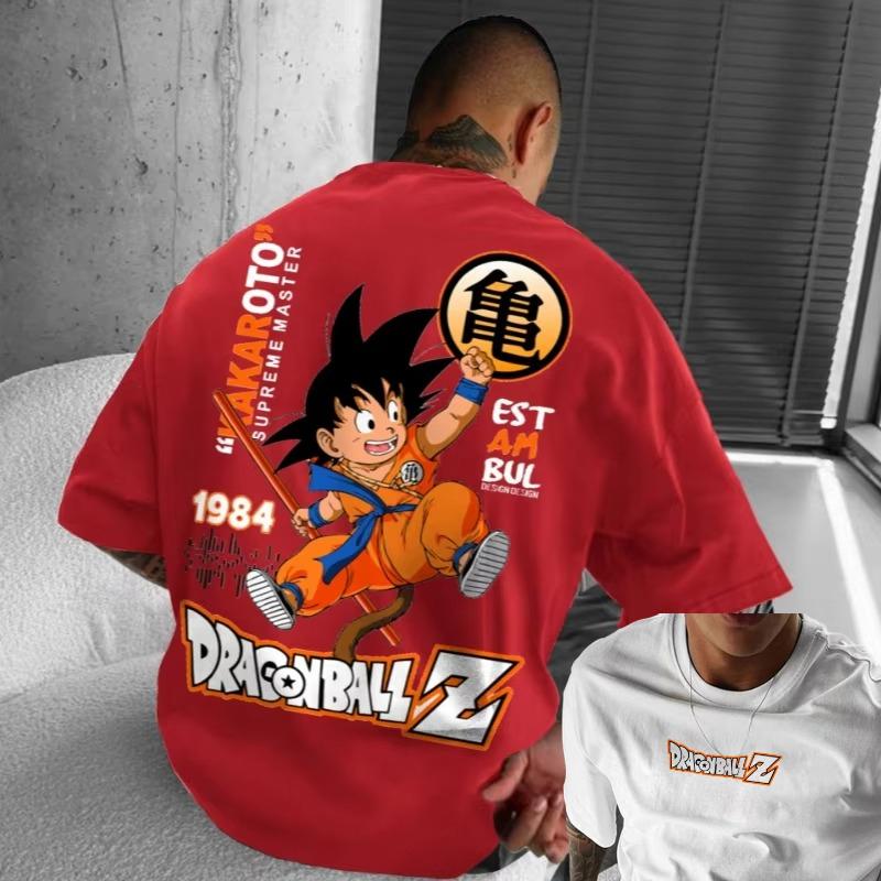 Dragon Ball Z Anime Wukong Cosplay Men's Oversized T-Shirt Fashion Printing Summer Cotton Short Sleeve Top Casual Clothes
