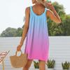 Women's Fashion Summer Beach Casual Print Sleeveless Cute Sling Dress