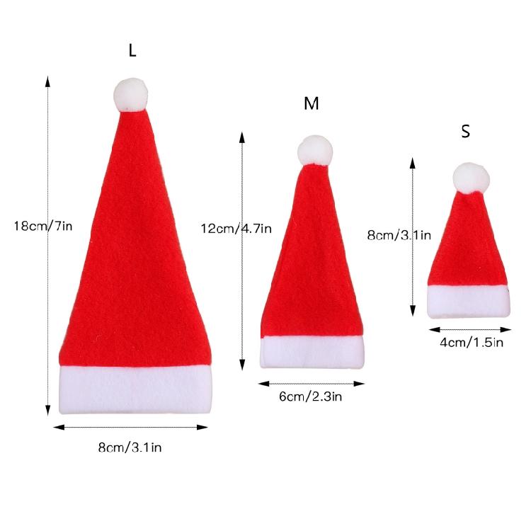 10pcs Christmas Santa Hats Flatware Holder Dinner Table Decorations Party Supply