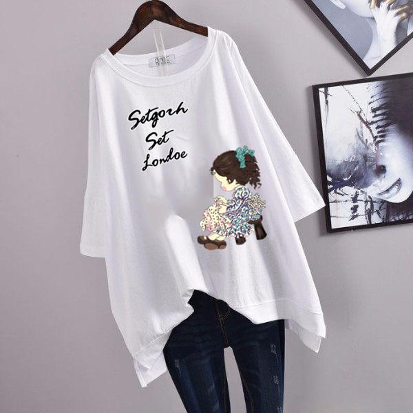 Women's Casual Loose Mid-Length Short-Sleeve T-Shirt