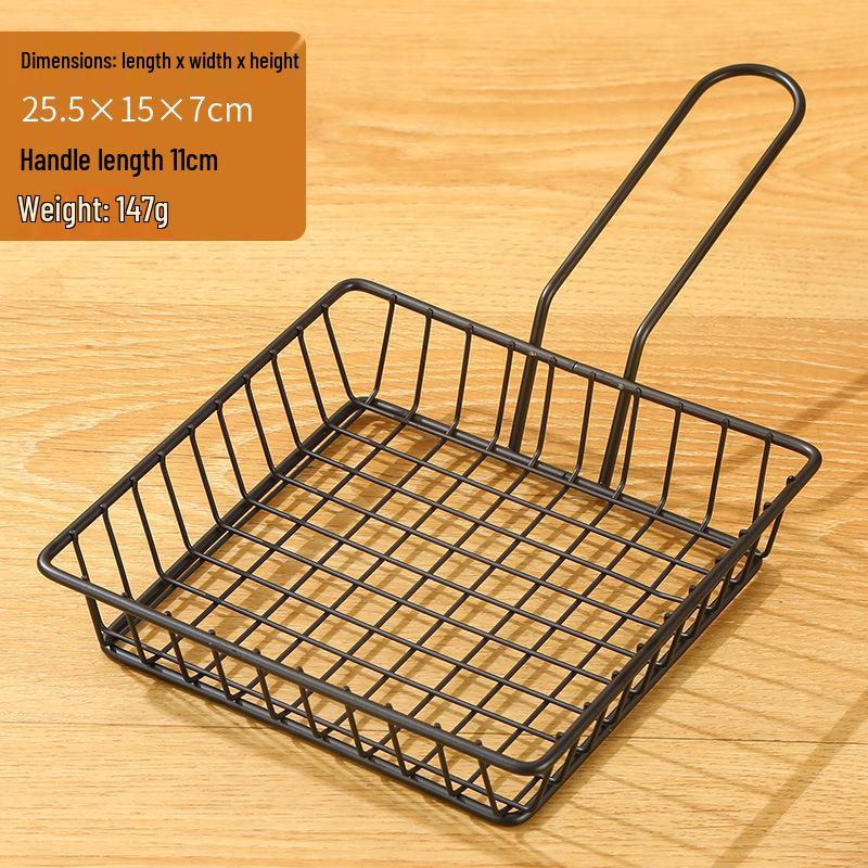 Retro Wrought Iron Snack Basket - French Fry & Fried Chicken Plate for Milk Tea Shops, KTV Bars