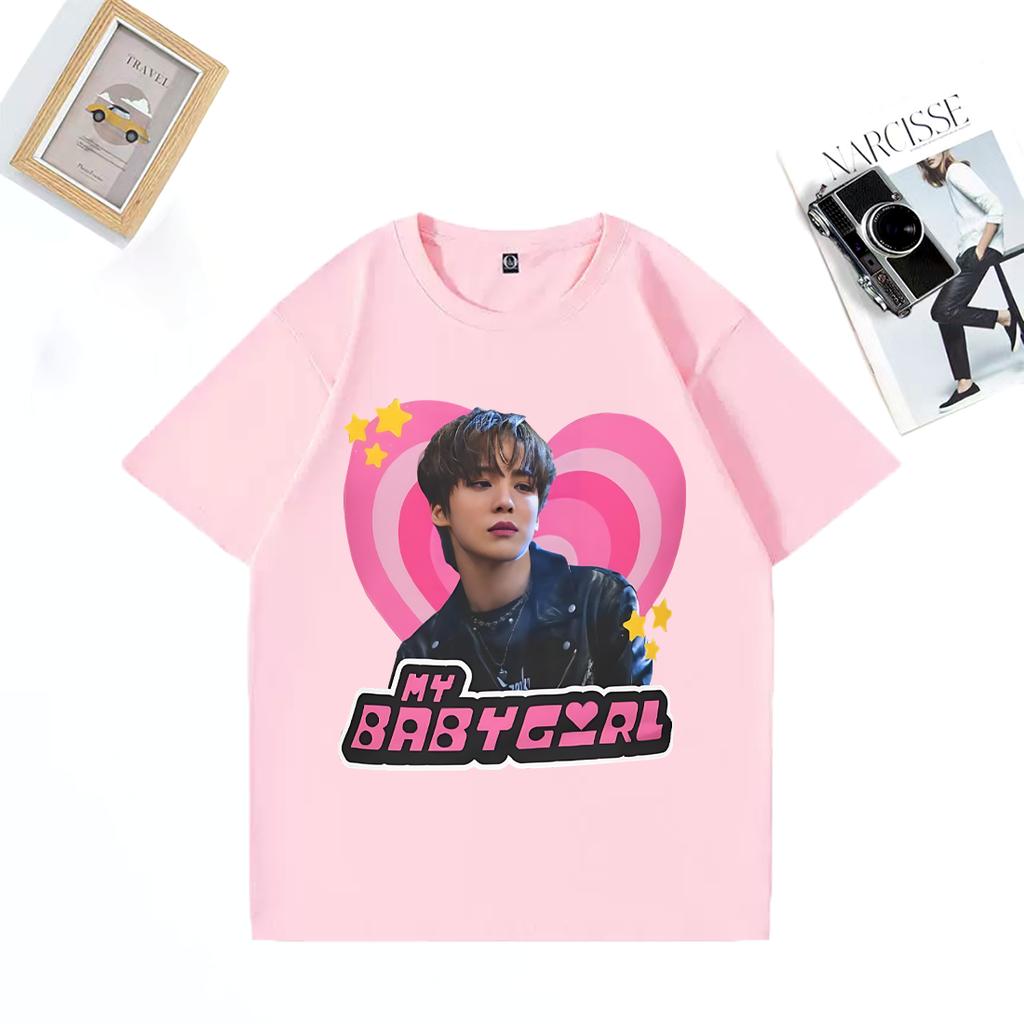 Ateez Yunho Youth Y2k Babygirl Graphics T Shirt Men Women Vintage 100% Cotton Short Sleeve T Shirt Unisex Casual Summer Tops