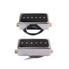 P90 Pickup Alnico V Bridge Neck Pickups for Les Paul Electric Guitar Set, Single-Coil & P90-Style Humbucker-Size (Black/Silver)