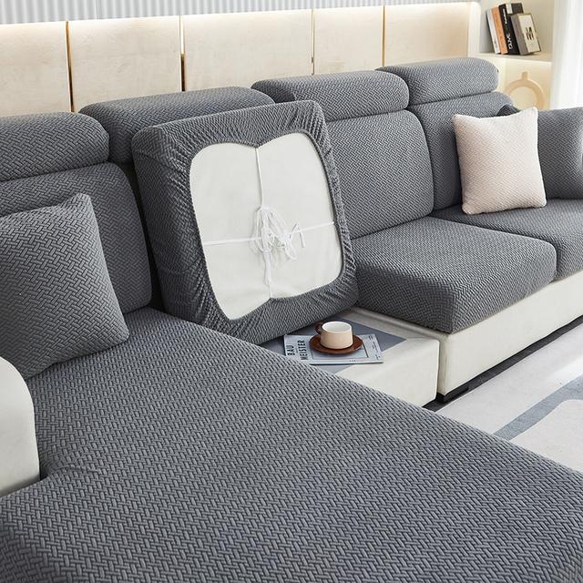 Funda de Cojín Jacquard para Asiento de Sofá para Sala de Estar Mascotas Niños Alfombrilla Funda para Silla de Comedor Funda Elástica Extraíble para Muebles