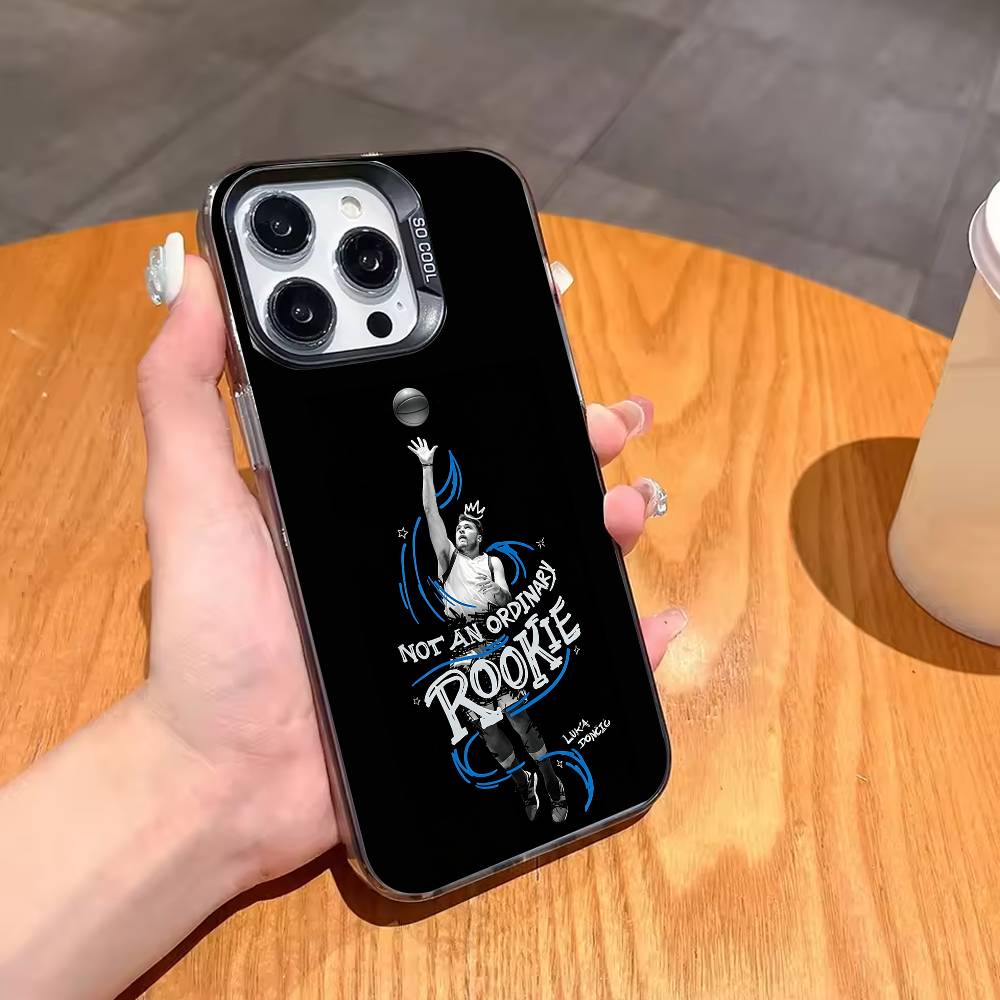 COOL L-Luka Doncic 77 Phone Case For iPhone17,16,15,14,13,12,11,Pro,MAX Gray Matte Silicone Black Cover
