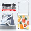 Magnetic Clear Hard Phone Case For Samsung Galaxy Z Flip7 FE Flip6 Flip5 Flip7 6 Cherry Fruit Pattern Transparent PC Back Cover