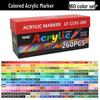 Acrylic Marker Set: 260 Waterproof, Quick-Drying Colors for Art Students and DIY Graffiti.