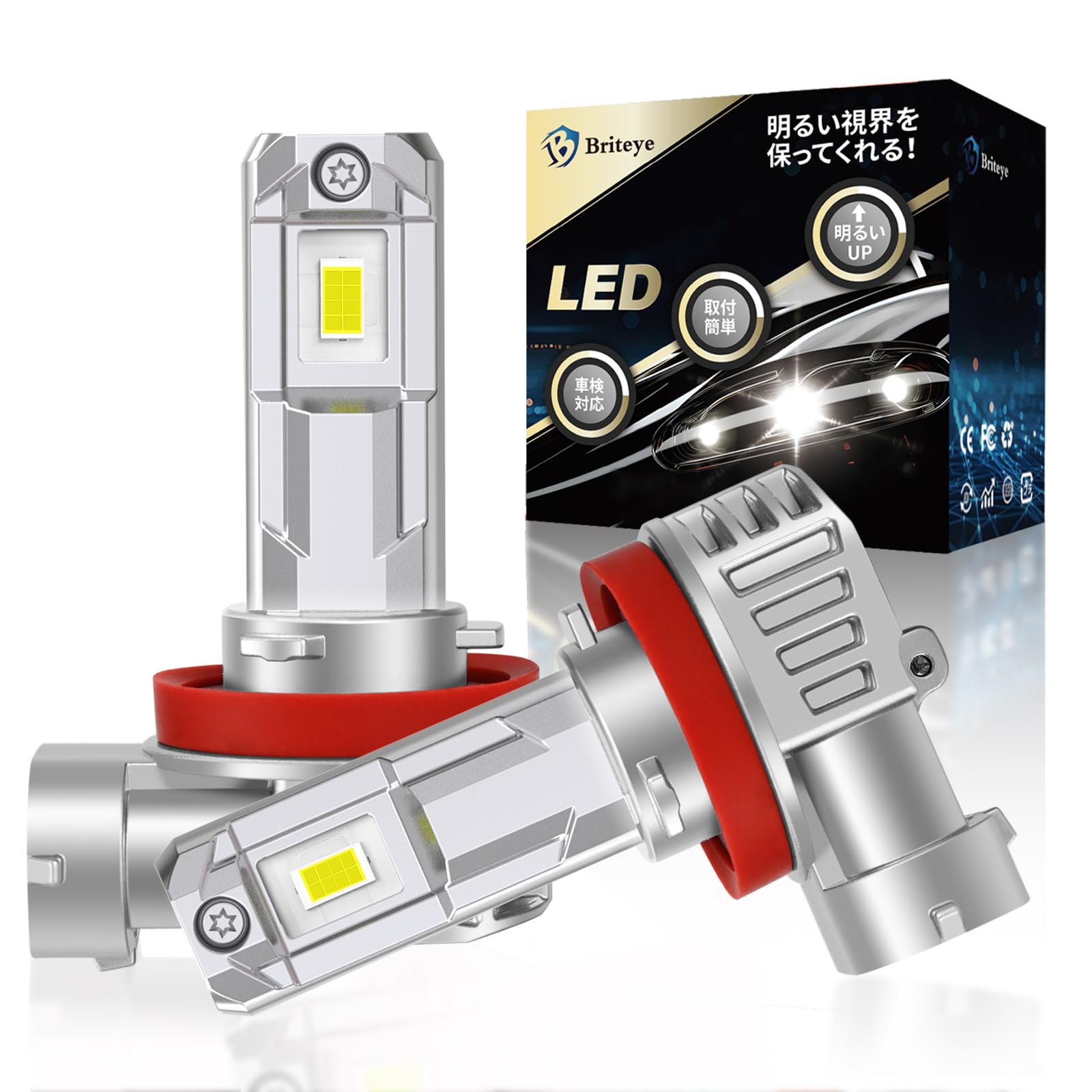 

Briteye H11 LED Headlight, New Standard Vehicle Inspection, H8/H9/H11/H16 LED Bulb, 6,500K, White, Equipped