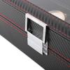 Sturdy Carbon Fiber Watch Box Transparent Window 6 Slots Watch Case Red Line Luxury Watch Display Watch Display