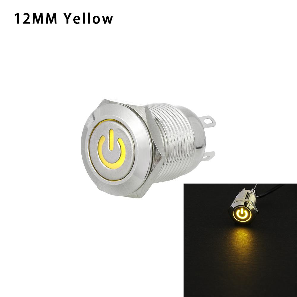 Useful Metal Durable Momentary Switch LED ON/OF Car LED Power 16/12mm Push Button