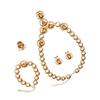 Crystal Necklace Earrings Set Women Wedding Set Fashion Round Crystal Earrings Bracelet Perfect for Bridal Event