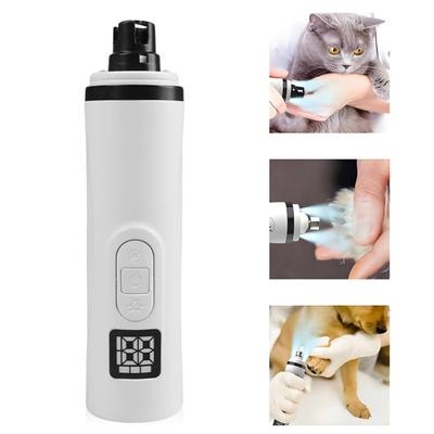 Leiser Haustier-Nagelschleifer 3 Schleifmodi Elektrischer Nageltrimmer Batteriebetriebener Nagelschleifer mit LED-Licht für Kätzchen bis große Hunde