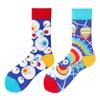 Asymmetric Colorful Christmas Cotton Socks for Couples