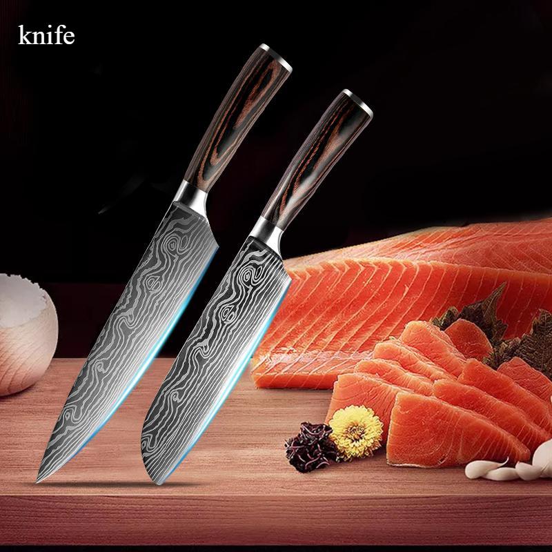 Color wood handle fruit knife Household fruit peeler Portable kitchen Butcher knife Beef knife