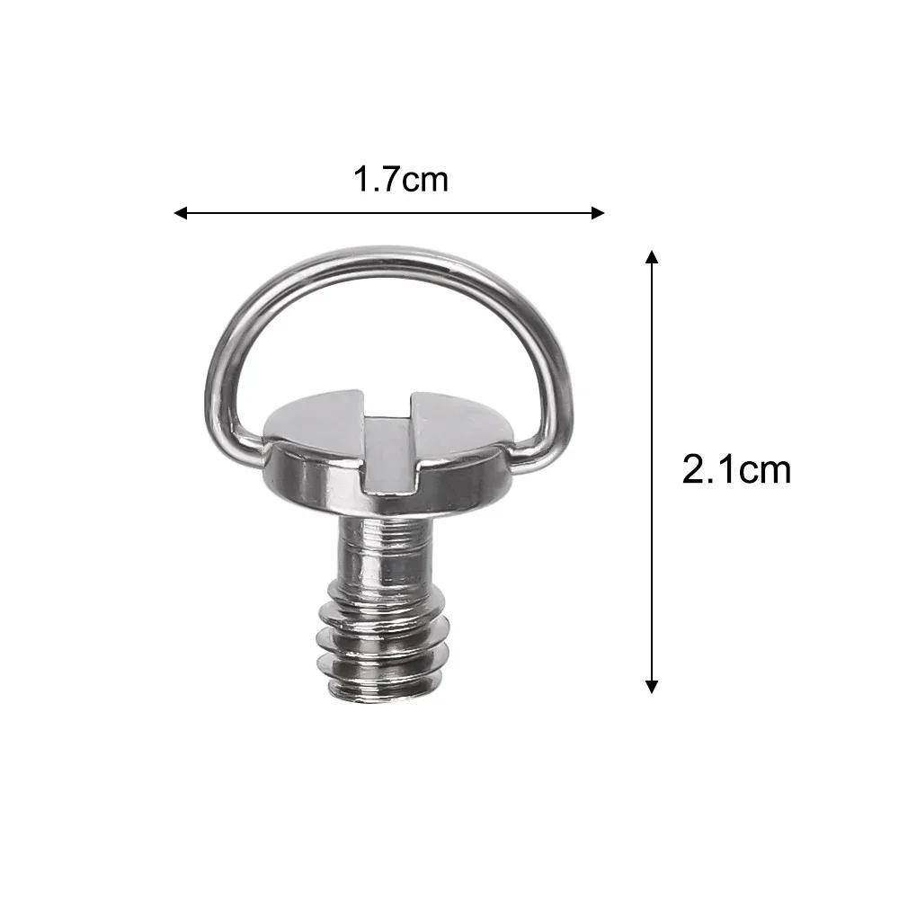 Quick Release 1/4  Camera Tripod Screw Stainless Steel Thread D-Ring Camera Screws Mounting Screw Adapter for Tripod Monopod QR