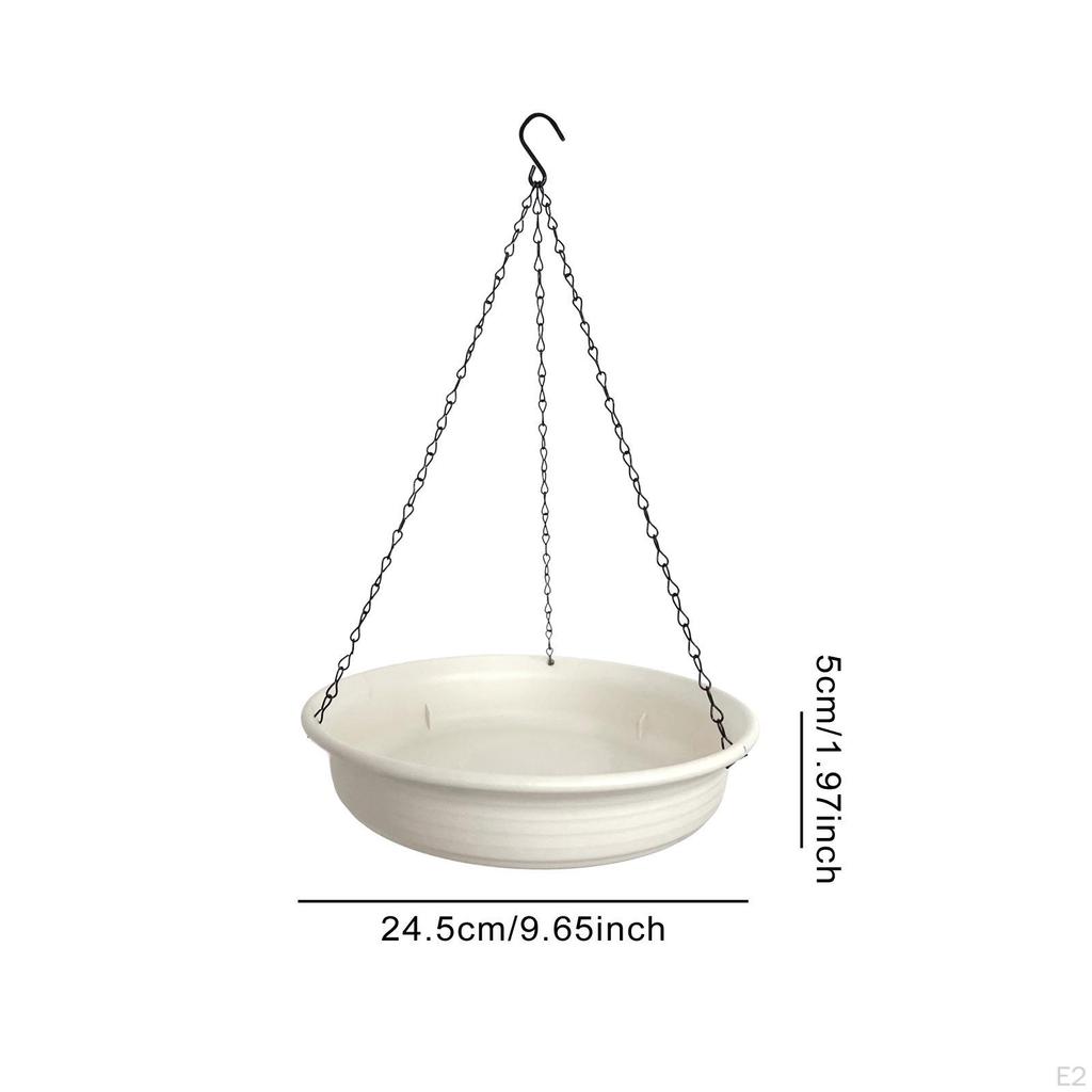 Hanging Bird Bath with Chain, Watering Supply Decor, Multipurpose Plate Feeder, Water Bowl for