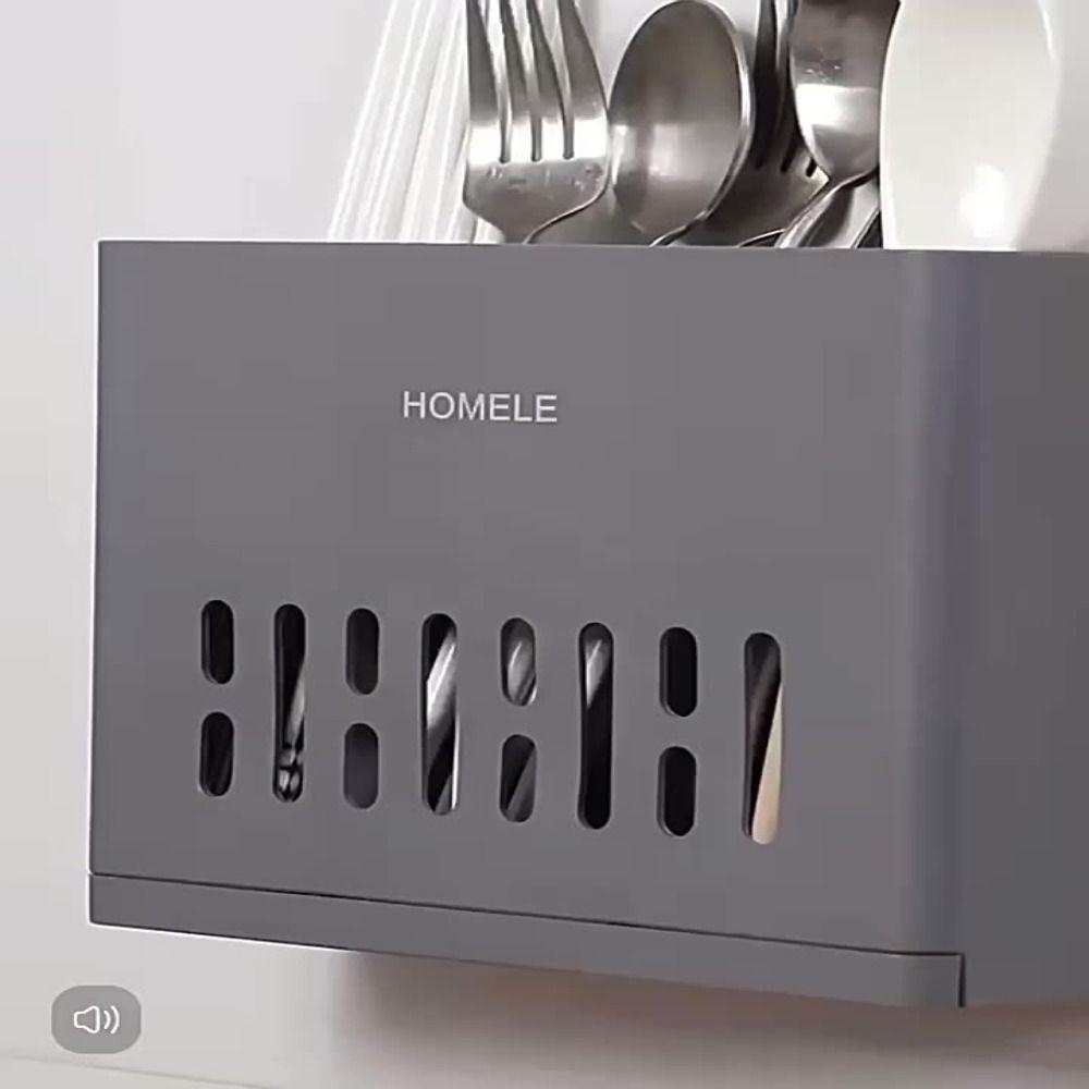 Ruimtebesparende Eetstokjes Tube Zelfklevend Keuken Afdruiprek Draagbare Servies Opbergdoos