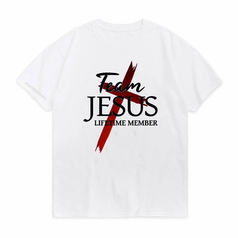 T-shirt imprimé Team Jesus Membre à vie Chrétien mode hommes femmes Manches courtes t-shirts décontracté été Respirant Hip Hop t-shirt