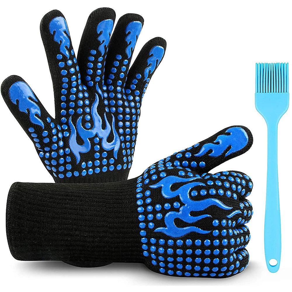 High Temperature Resistant 500/800 Degree Microwave Oven Silicone Non-slip Gloves, Heat Insulated Barbecue Oven Gloves