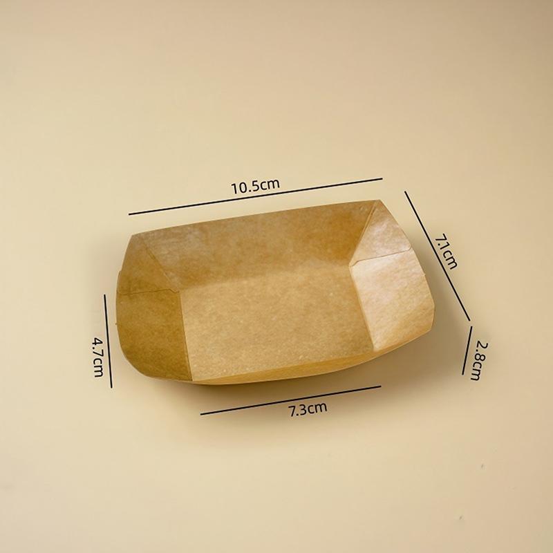 

50 шт. Кухонные одноразовые миски для закусок, тарелки для выпечки, крафтовые бумажные десертные тарелки для торта, подносы для еды, маслостойкие картонные миски, праздничная посуда