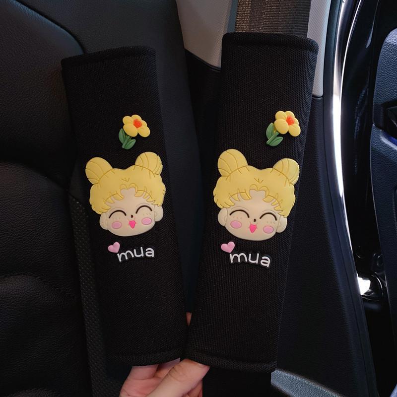 Cute Cartoon Car Seat Belt Shoulder Pad Cover For Summer Long-lasting Four Seasons Female