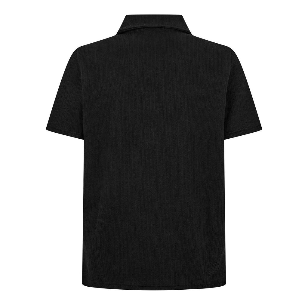 Belier Mens Textured Quarter Zip Short-Sleeved Polo Shirt