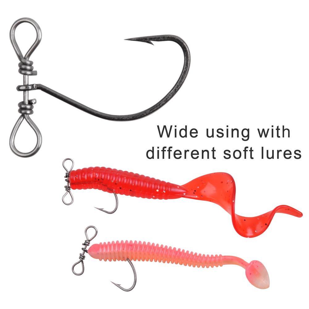 25Pcs/Box Down Shot Rig Hook High Carbon Steel Drop Shot Worm Hooks With Swivel For Carp Bass Trout Lure Fishing